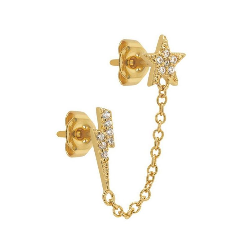 925 Silver Needle Vintage Gold Earrings for women Fashion Lightning Pendant Hoop Earrings Wedding High Luxury Jewelry
