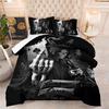 Skull Theme Home Comforter Quilted Blanket Goose Down Duvet Quilt Cover King Queen 3D Blanket Size Twin Quilt Set