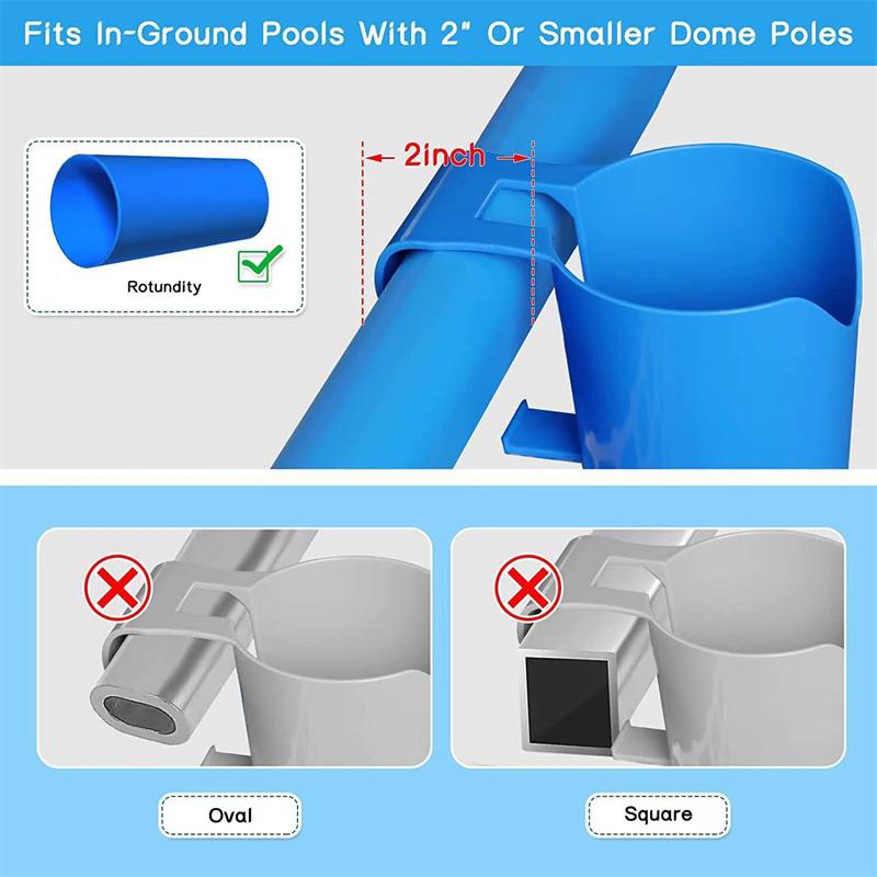 Poolside Cup Holder For Above Ground Pools, Swimming Pool Cup Holder For Drinks, No Spills Holder Clip
