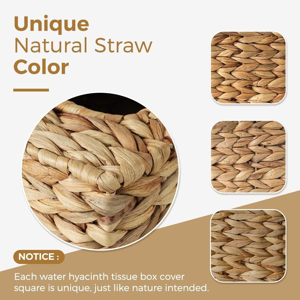Natural Tissue Box Decorative Tissue Holder Durable Tissue Box Cover  for Living Room Bedroom