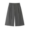 Pleated Design Curved Cropped Capri Pants For Men Women Draped Loose Straight Quick Dry Casual Pants Trendy Versatile Slimming FigureFlattering Cut