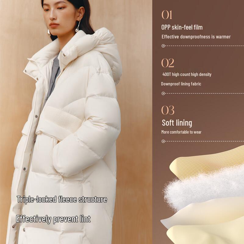 Aoliy Women's 2025 Winter Mid-Length Puffy Down Jacket