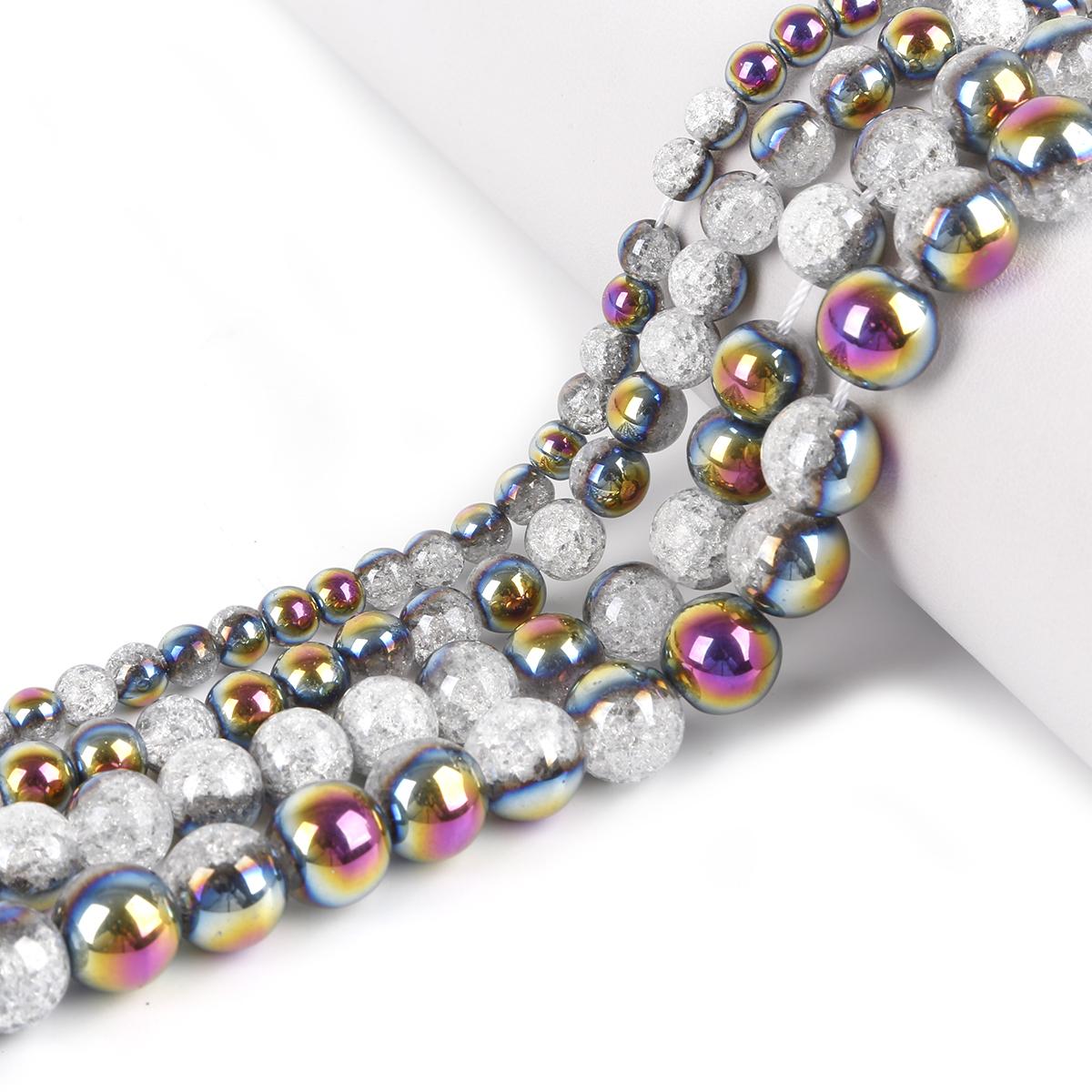 

Природный камень, кристалл, поп-цветы, круглые гальванические бусины, DIY изготовление браслетов, ожерелье, ювелирные изделия 6mm 63pcs разноцветный