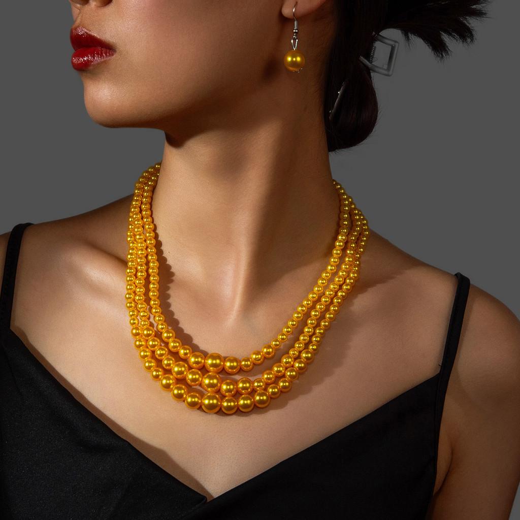 Pearl European Fashion Jewelry Set With Pendant For Women And Men