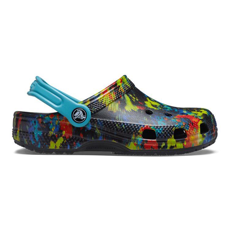 Crocs Classic Durable Clogs Kids Footwear Black Multicolor 206995-4SW