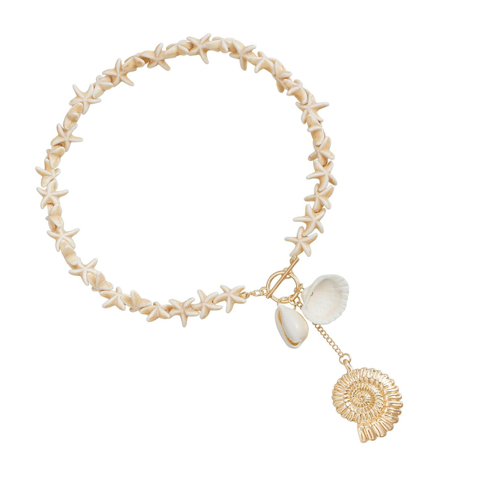 

Украшения для пляжного отдыха. Изящное ожерелье с бусинами в виде океана. Удобное украшение на шею, подходящее для образа в морском стиле.