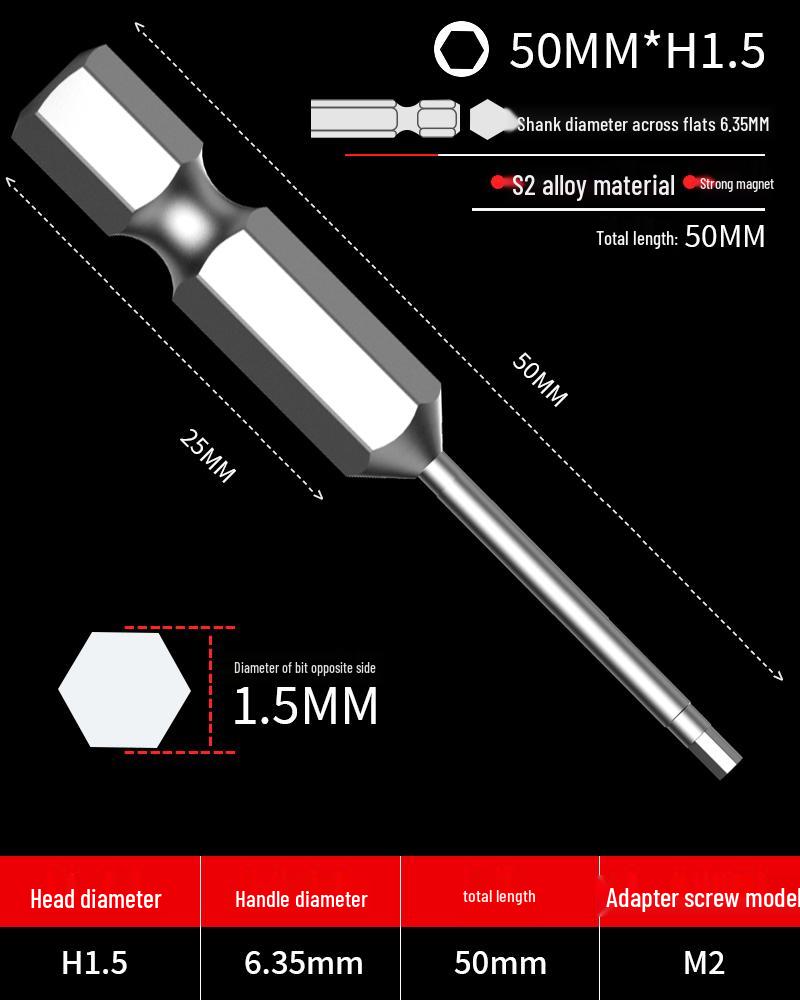 Hexagonal Driver Bit Extension for Screwdriver and Drill