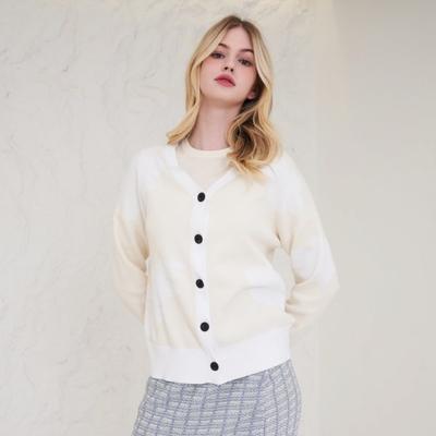 Lipbbam Bio-Baumwolle Jacquard Strickjacke Hk Lcs501 Crwh 01