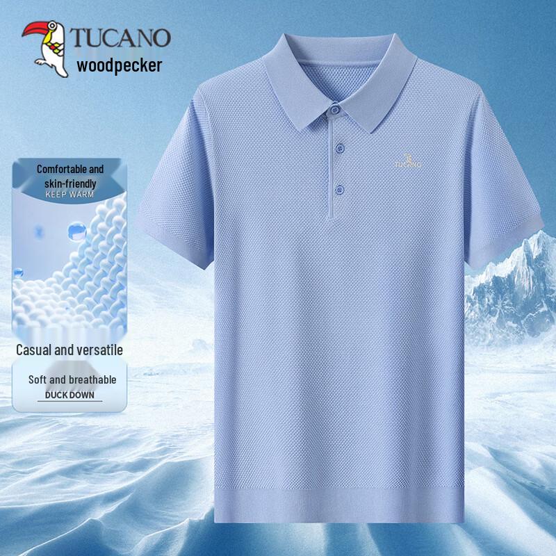 TUCANO Men s Ice Silk Breathable Short Sleeve Polo Shirt L