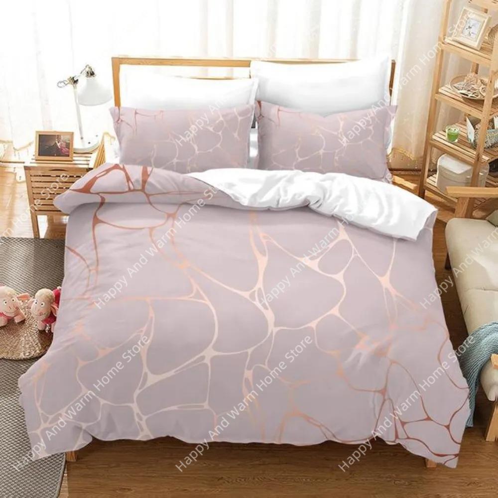 Luxury 3D Black Marble Bedding Sets Simplicity Gilding Bed Linen Women Girls Single Double Twin Queen King Size Duvet Cover Sets