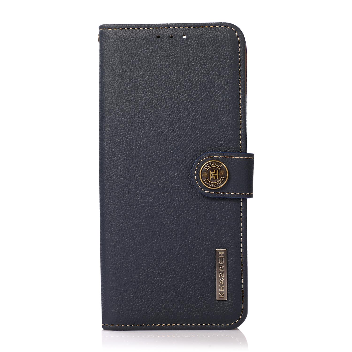 

KHAZNEH for Xiaomi Redmi Note 12 Pro 4G/11 Pro 4G (MediaTek)/Note 11 Pro 5G (Qualcomm) RFID Blocking Fully Wrapped Genuine Shell with Wallet and Stand Blue