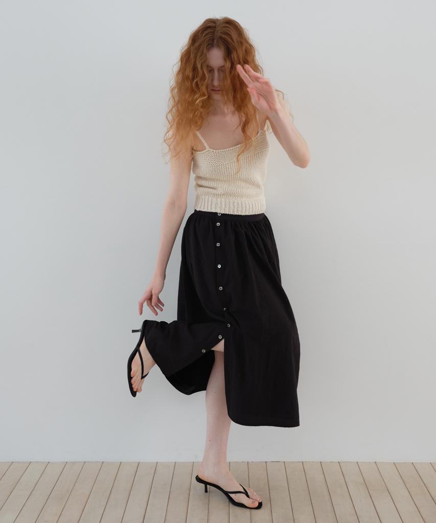 Poeteuseoul Sway Flare Skirt_Black