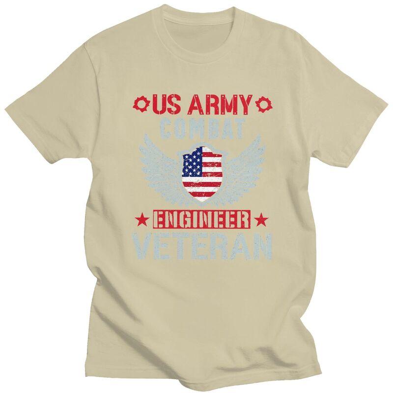 Custom US Army Combat Engineer Veteran T Shirt for Men Tshirt Tees Tshirts Slim Fit