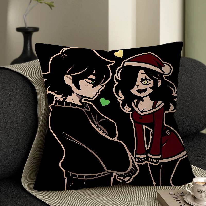Die Sargabdeckung von Andy und Leyley Kissenbezüge Cartoon Sofa Dekoratives Zuhause Zweiseitiger Druck Kurzer Plüsch Niedliche Kissenhülle