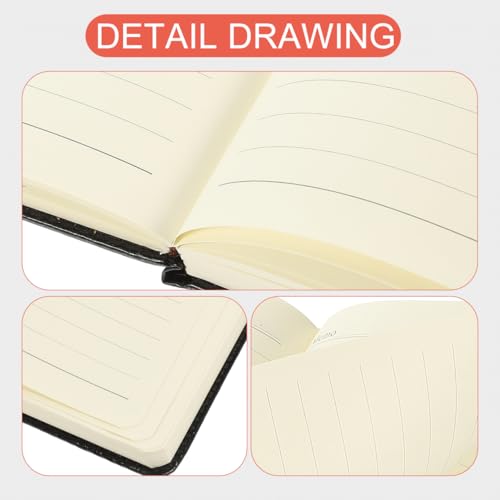 STOBOK A4 Business Notebook, 192 Pages, Large Capacity, Thick Ruled, PU Leather Hardcover, Diary, Minutes, Planner, Schedule Management, Simple and St