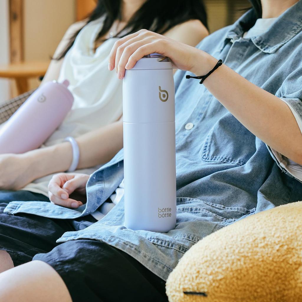 BOTTLE BOTTLE Water 1 Liter Large Capacity with Direct Vacuum Suitable for Children and with 1L Stainless Steel Suitable for Girls and Light Blue