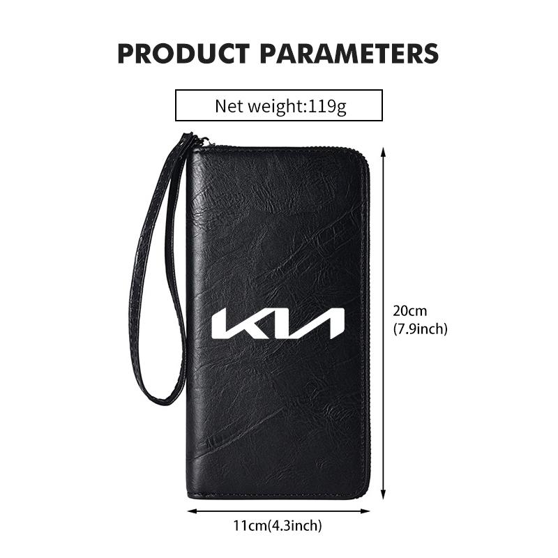 SUMB3 Car Driver License Purse Credit Card ID Holder Zipper Wallet Sticker For KIA K5 K2 Optima Spectra Niro Cadenza Sephia Carens