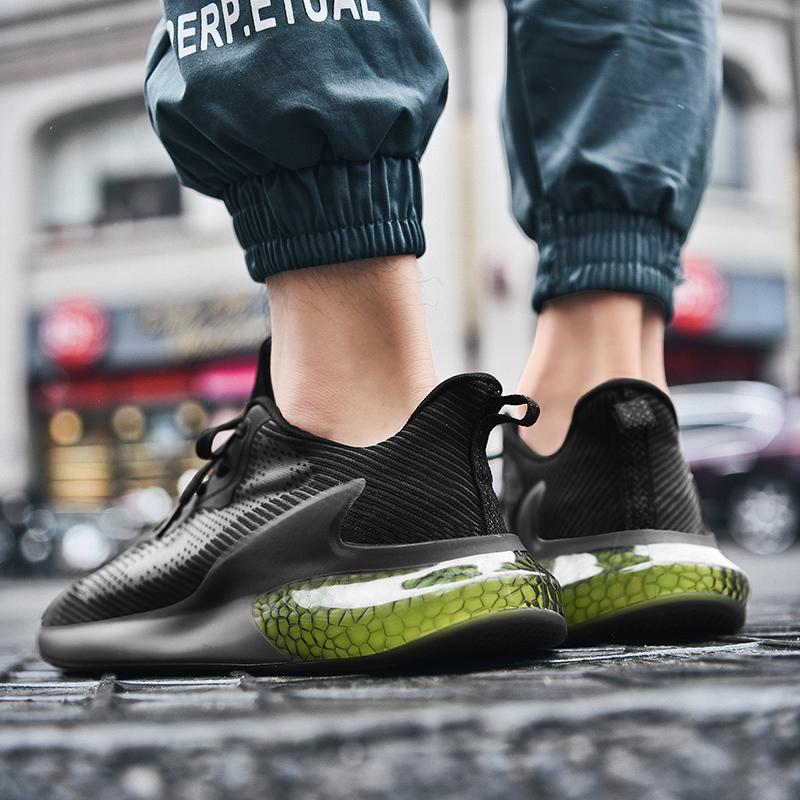 Men Running Outdoor Sports Shoes*Lightweight Sneakers For Men#Tenis Breathable Athletic Training Footwear Black White Size 44 45