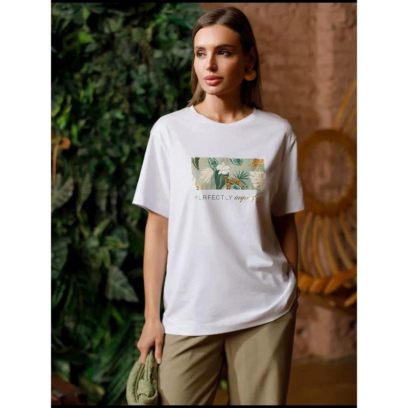 Loose Printed T-shirt Western Style New Fashion Loose Casual Print Short sleeve Cotton T-shirt Top