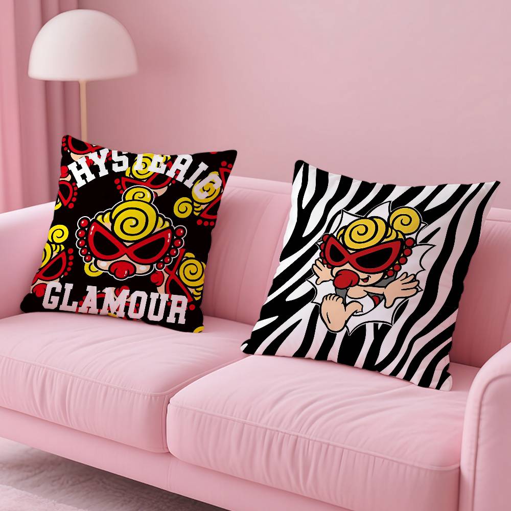 Luxury Japan Fashion H-Hysteric M-Mini Pillow Case Anti-Dustmite Pillowcase Invisible Zipper Silky Short Plush Sofa Cushion Cove