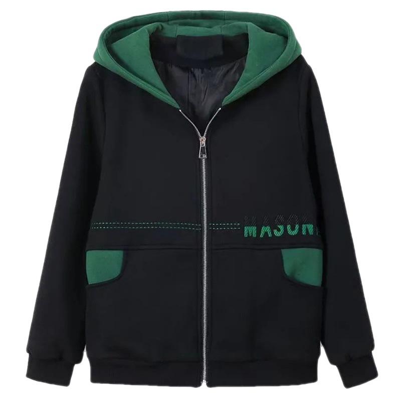 Jacket Women's Velvet Thickened Autumn and Winter Warm Shirt Loose Large Size Slimming and Age-reducing Fashion Hooded Sweatshirt