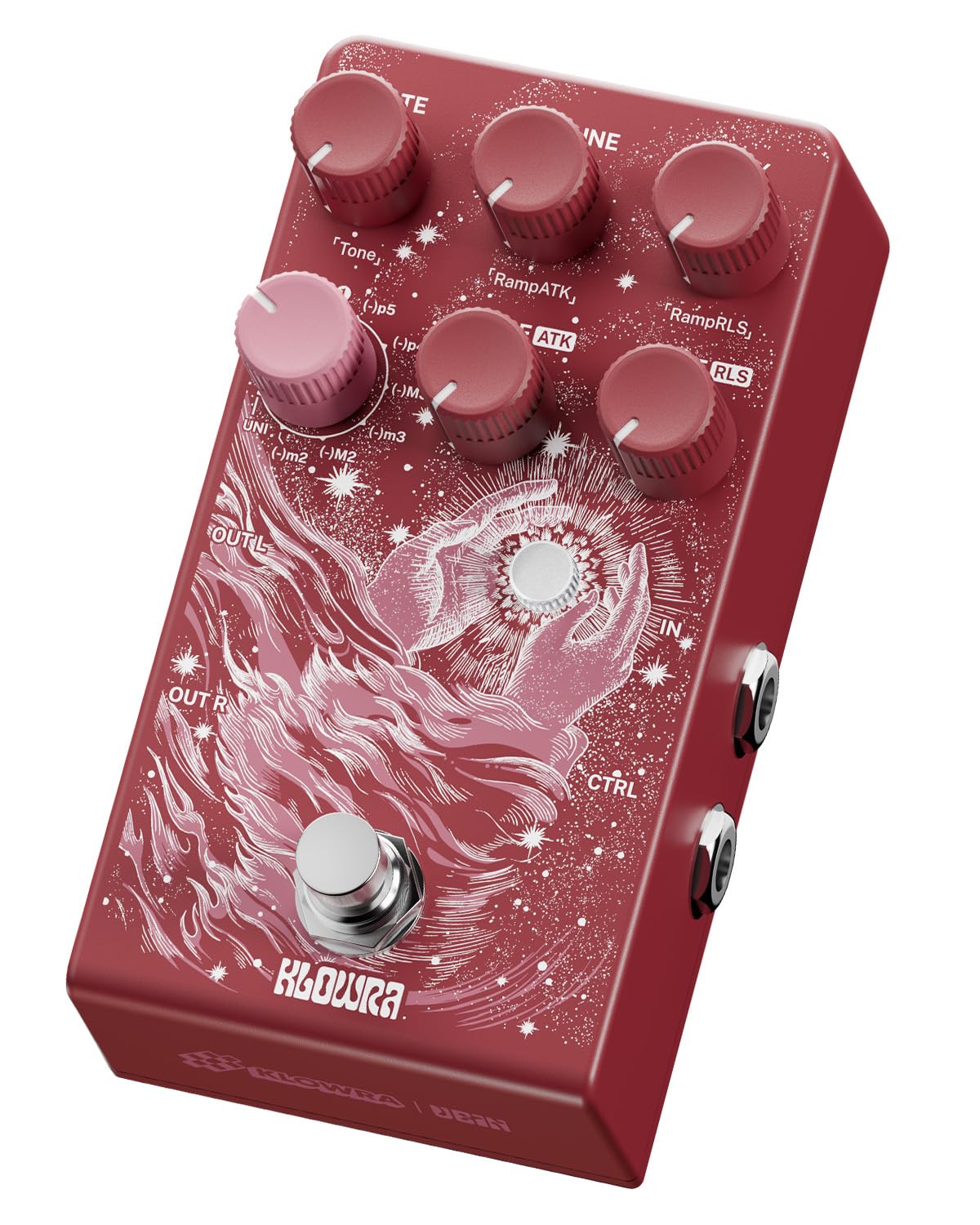 

Klowra Vein Питч-шифтер для гитары для электрогитары с 17 полутонами понижения, микротоновый, аналоговый, с тру-байпасом и входом CTRL, режимы «Играть как полноценный басист»,