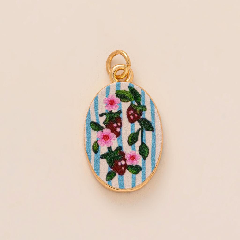 Dopamine Pendant Necklace, DIY Fruit Food Love Pendant, Copper Material, Gold-plated, Color Preserving