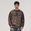 Washed Tie-Dye Sweater Men'S American Trendy Brand Striped Ragged Long-Sleeved T-Shirt Loose Bottoming Shirt