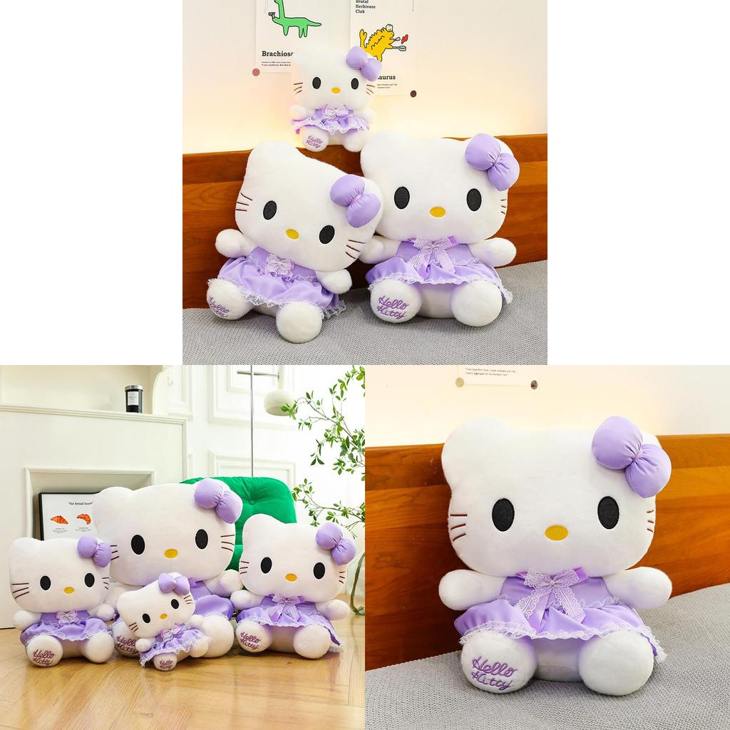 Cuter Hello Kitty Plush Toy With Bow And Dress Decoration For Kids And Gift
