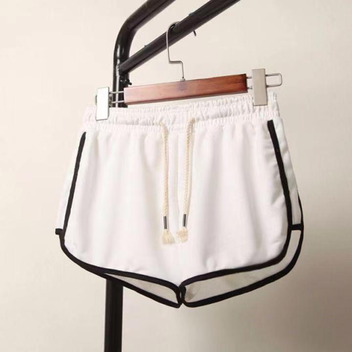 Korean-Style Women's Loose High Waist Yoga Shorts: Casual Wide-Leg Hot Pants for Home, Sleep, Beach, or Summer Activities.