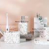 1pc Terrazzo Bathroom Toiletries Toothbrush Cup Soap Dish Lotion Bottle Storage Tray Toothbrush Holder Bathroom Accessories