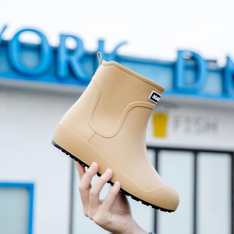 Německé protiskluzové dešťové boty Pánské do půli lýtek Teplé holínky Plus sametové Vodotěsné boty Kuchyňské boty Mycí boty Rybářské boty Dámské