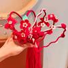 Plush Ball Chinese Style Headband Red New Year Hair Hoop Elegant Ancient Headwear  Wedding