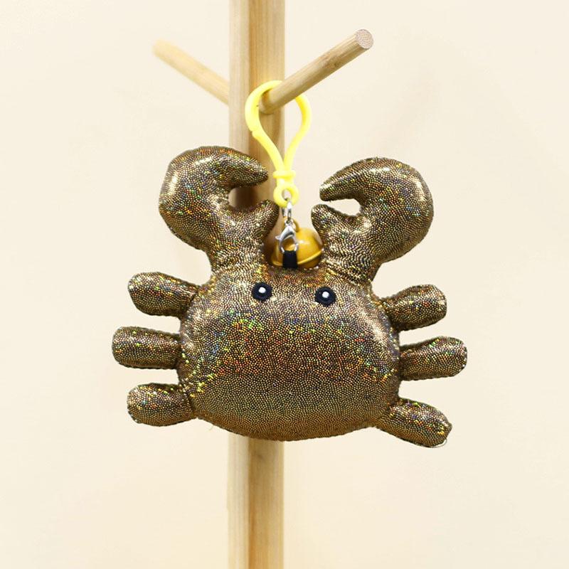 

Crab Cartoon Cute Plush Keychain Shiny Stuffed Toy Bag Decoration Gift Christmas зелёный