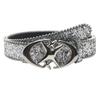 Bling Bling Gal Silver [Lamerry] Belt, Sparkly, Y2K, Belt, Glitter, Rhinestones, Flashy, Studs, 104cm, Women's, Men's,