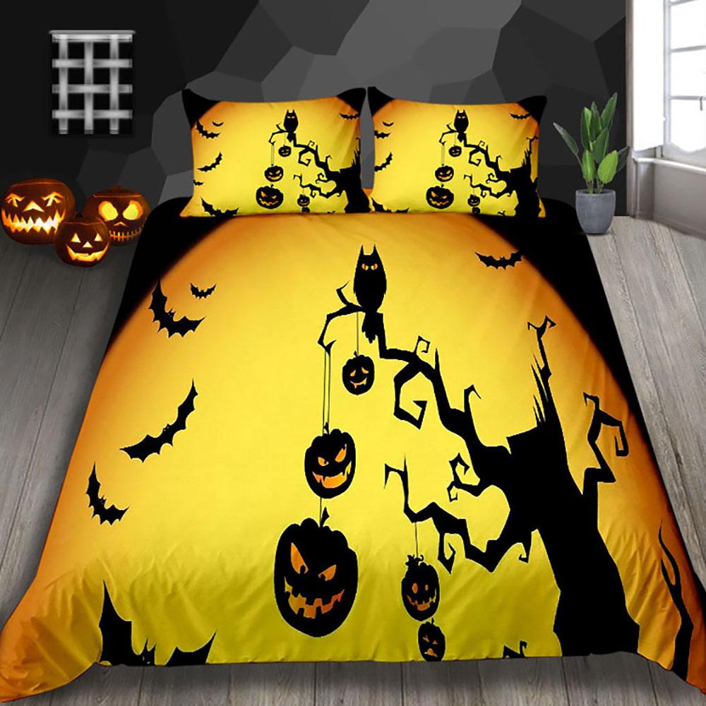 Halloween Duvet Cover Set Thumbedding Halloween Decor Mysterious Forest Bedding Set Double Queen King Size Quilt Cover