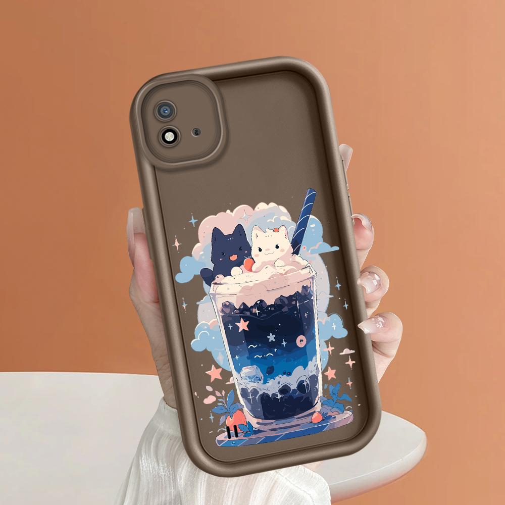 Mäkký silikónový štvorcový kryt na telefón s potlačou vzoru rebríka, plné krytie, ochrana fotoaparátu proti nárazom, gumové puzdro pre OPPO Realme
