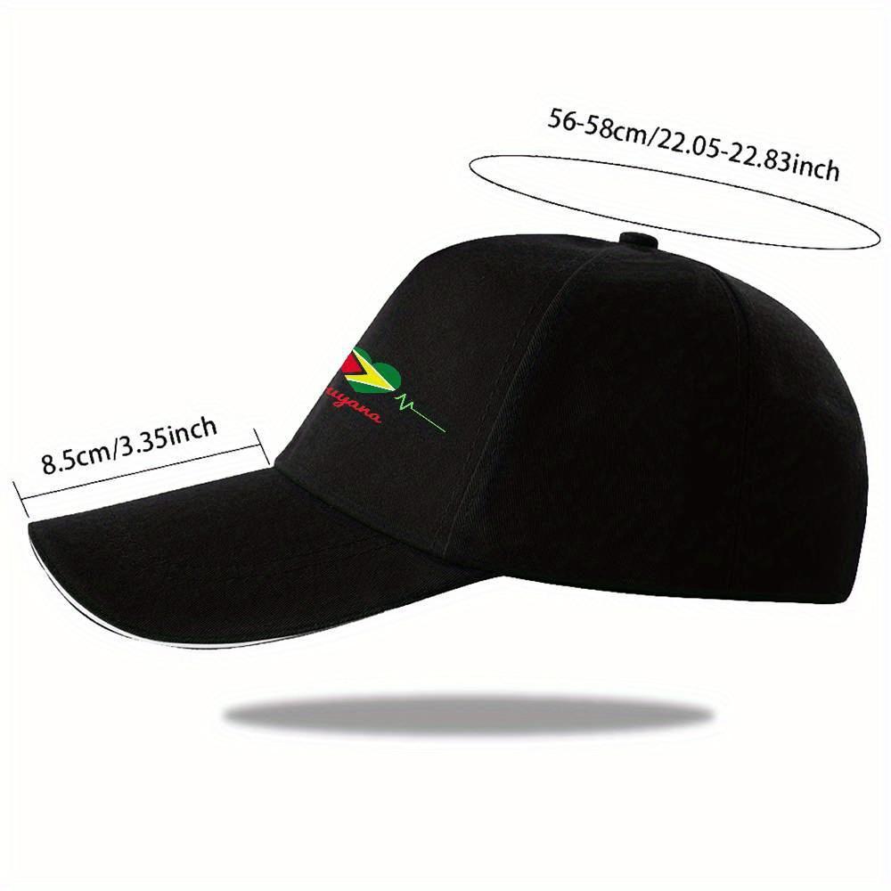 Guyana Flag Heartbeat Baseball Cap Unisex Polyester Patriotic Casual Sports Adjustable Headwear