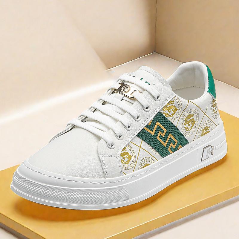 Leichte Luxus-Herrenschuhe Frühling und Sommer Neue High-End-Schuhe Herren-Echtleder Trendige Schuhe Lässige, vielseitige weiße Schuhe
