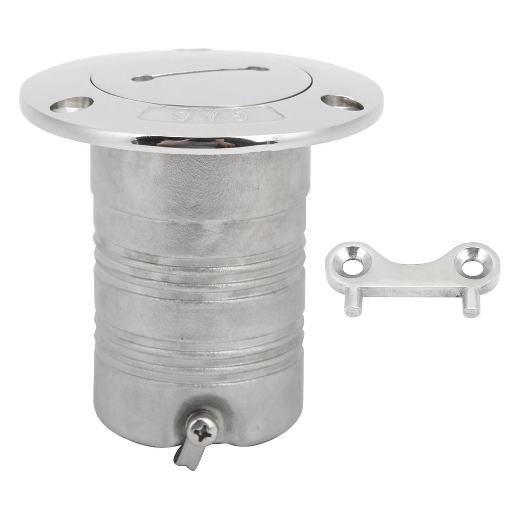Stainless Steel Deck Funnel Water Oil Inlet Fill Filler Port Boat Gas Fuel   Cover Part