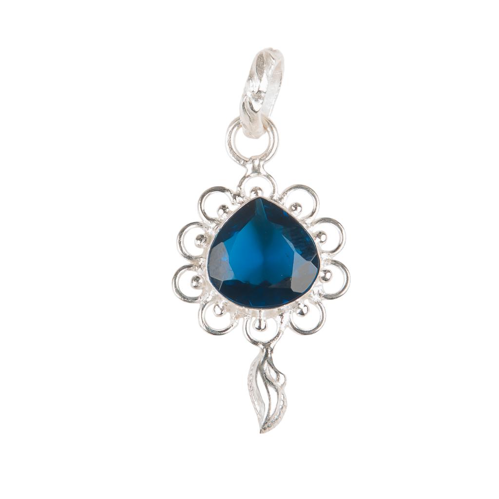 London Blue Topaz Gemstone 925 Sterling Silver Handmade Jewelry Pendant 1.80" PP-4-7