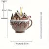 Christmas Coffee Cup Ornaments Coffee Mug Decorative Tree Hanging 2025 Xmas Navidad 2026 New Year Easter Bunny Party Supplies