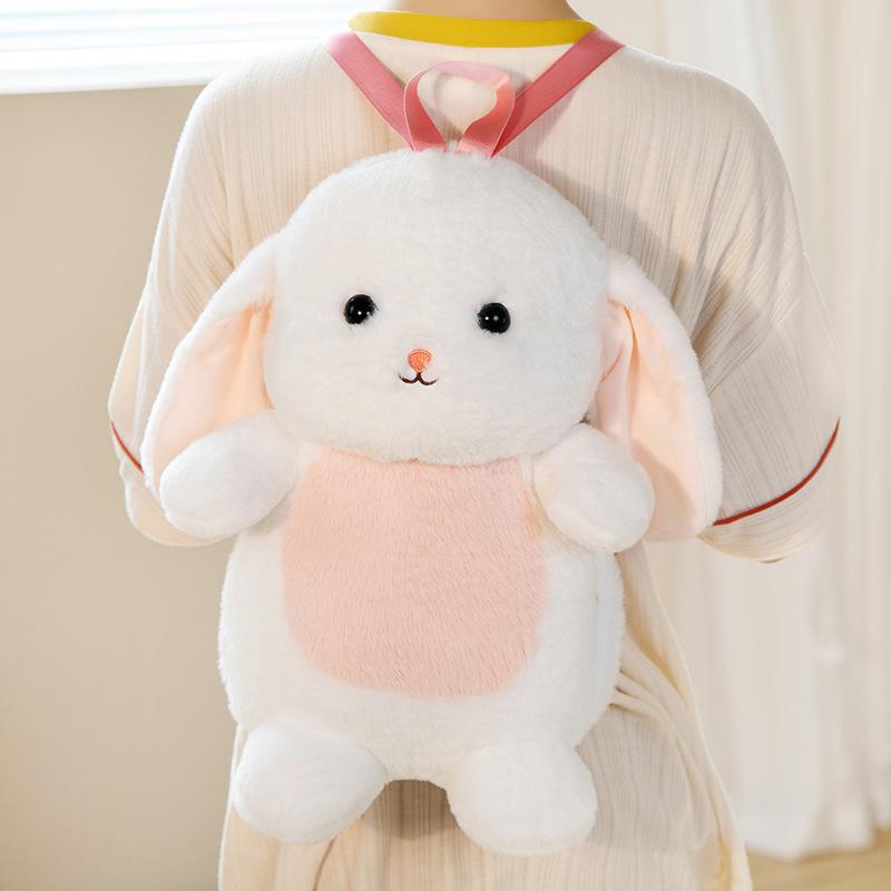 Cute Bunny Plush Toy Doll Can Insert Throw Pillow Doll Girl Little White Rabbit Backpack Dual-Purpose Backpack