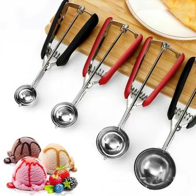 Stainless Steel Ice Cream Scoop Professional Ball Digger Spoon for Baking Fruit Scooper with Trigger Release Dessert
