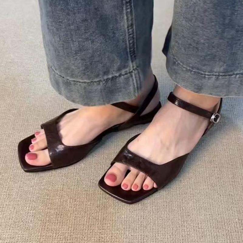 Fashion Mid Heels Women's Sandals Summer Buckle Heeled Shoes Designer Classic Slippers 2025 New Elegant Pumps Fad Dress Sandalias Mujer