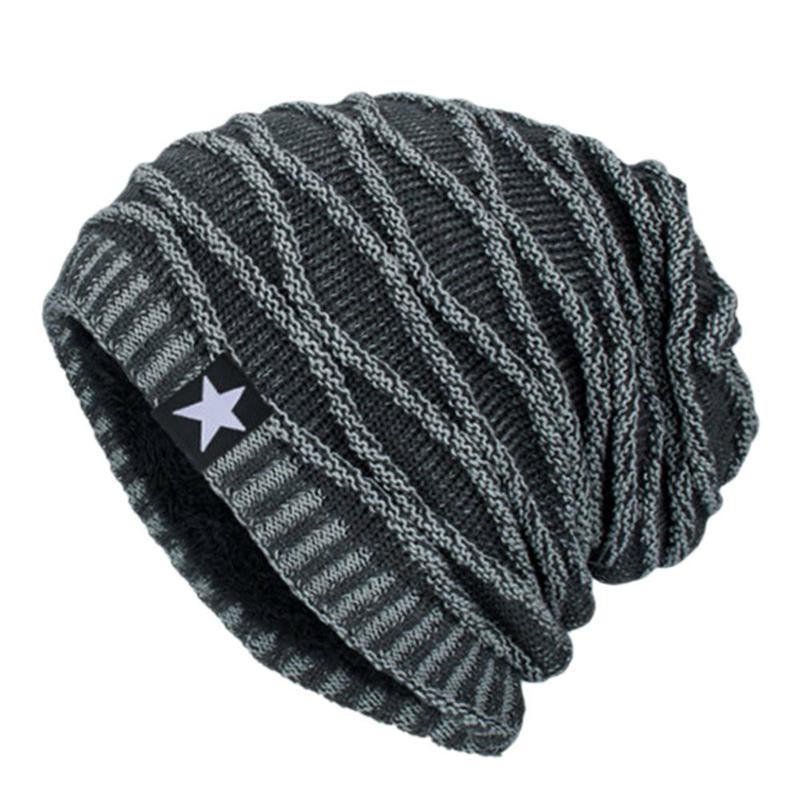 

Женская вязаная мужская шапка-бини, зимняя теплая термошапка с подкладкой из искусственного флиса, лыжная серый