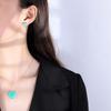 Set di gioielli in Argento Sterling 925 con Smeraldo Paraiba Cuore Semplice Collana Orecchini per Donne Ragazze Vintage Tormalina Pietra Preziosa Parte