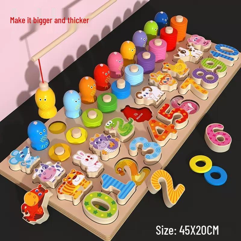 Toddler Number Puzzle Blocks for Early Education and Brain Development Ages 1-3 Boys & Girls