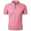 Men's Short Sleeve Collar Polo Shirts Summer Solid Color Casual Polo Shirt Trendy Breathable Loose Basic Splice Oversize Top