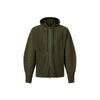 Monplisse [Unisex] Two-Way Pleated Zip-Up Hoodie [Khaki]